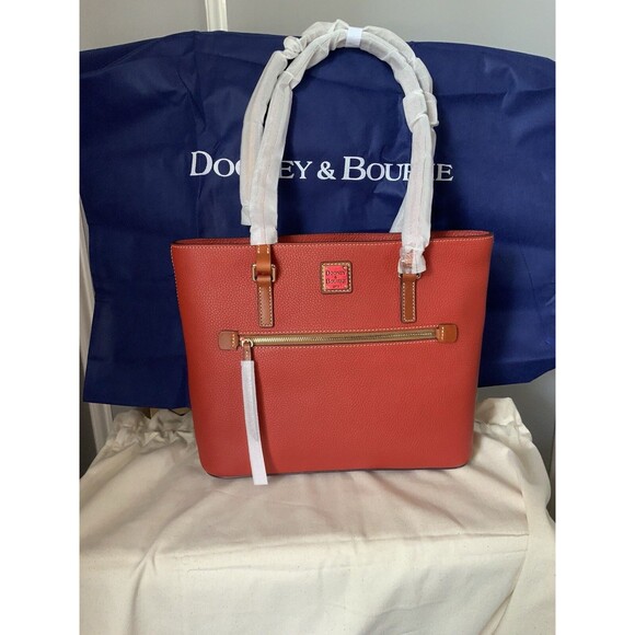 Dooney & Bourke Pebble Grain Shopper Tote Bag - Red (R1925X) - Picture 1 of 4